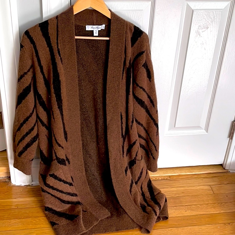 Max Mara zebra intarsia oversized cardigan